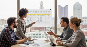 Startup founders in Columbus, Ohio discussing a convertible note maturity date strategy.